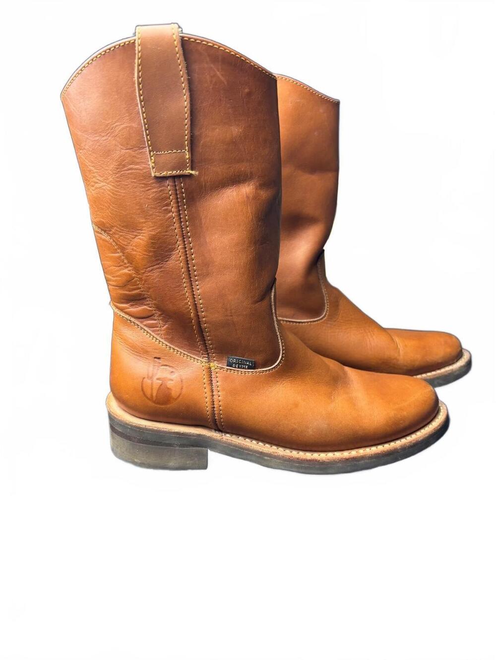 Original Reyme Leather Boots in Tan Brown - Size Unknown